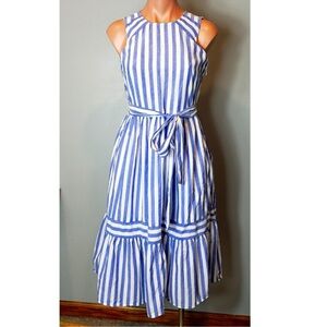 J. Crew Stripe Midi Dress